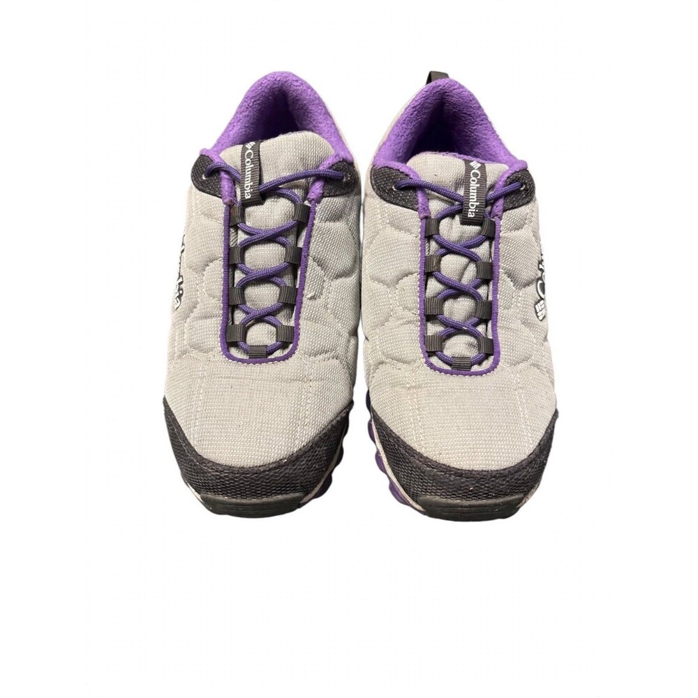 Columbia Youth Hiking Shoes - Grey/Purple - Faux Fur Lined - Size US 4